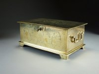 Lot 142 - A Chinese brass strong box, late Qing Dynasty,...