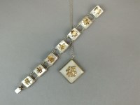 Lot 149 - A Chinese silver and gilt pendant and bracelet...