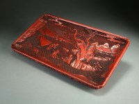 Lot 159 - A Chinese cinnabar lacquer tray, Qing Dynasty,...