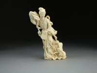 Lot 196 - A Chinese ivory figure, late Qing Dynasty,...