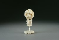 Lot 197 - A Chinese Canton carved ivory puzzle ball on...