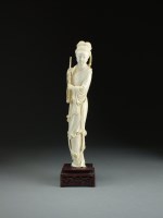 Lot 205 - A Chinese ivory figure of a maiden, 19th/early...