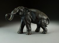 Lot 234 - A Japanese bronze figure of an elephant, Meiji...