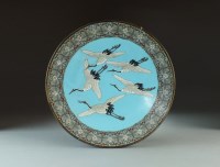 Lot 235 - A Japanese cloisonne dish, Meiji/Taisho period,...