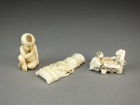Lot 240 - Two Japanese ivory netsuke, Meiji period, the...