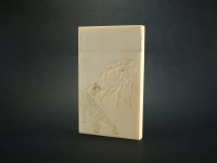 Lot 244 - A Japanese carved ivory card case, Meiji...