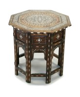 Lot 277 - A Damascus ivory inlaid occasional table,...