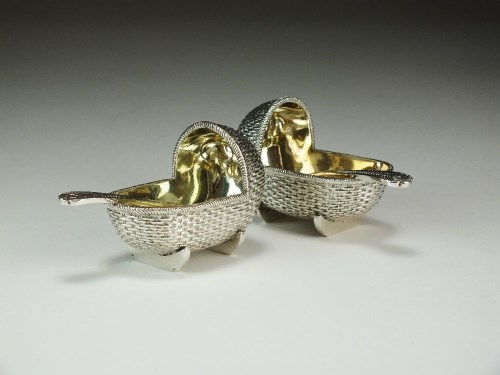Lot 6 - A pair of Victorian novelty silver salts in...