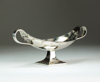 Lot 10 - An Arts & Crafts two handled silver navette...