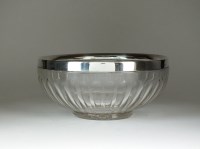Lot 11 - A silver mounted large glass bowl, Elkington &...