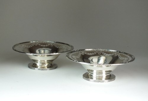 Lot 56 - A pair of silver bon bon dishes, Hamilton & Co,...