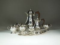 Lot 62 - A set of six silver cups and saucers, Russells...
