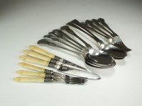 Lot 70 - A part set of Kings pattern silver flatware,...