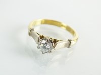 Lot 83 - An 18ct single stone diamond ring, the...