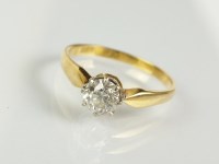 Lot 89 - A single stone diamond ring, the brilliant cut...