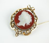 Lot 98 - A late 19th century hardstone cameo, enamel...