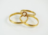 Lot 117 - A 22ct gold wedding band, together with a...