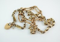 Lot 128 - A yellow metal chain, with 9ct gold swivel,...