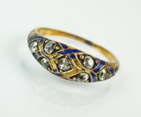 Lot 132 - A 19th century diamond and enamel mourning...