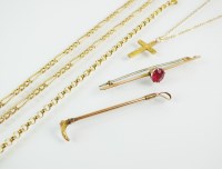 Lot 145 - A 9ct gold chain necklace, together with a...