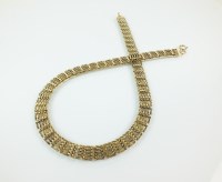 Lot 148 - A 9ct gold gate link necklace, with bolt ring...