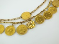 Lot 172 - A sovereign set necklace, the yellow metal...