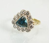 Lot 189 - An 18ct gold colour treated 'blue' diamond...