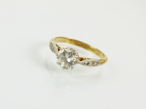 Lot 192 - A single stone diamond ring, the brilliant cut...