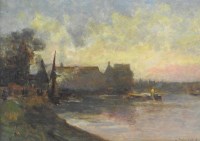 Lot 287 - Arthur G Bell (1849-1916) View of the Thames,...