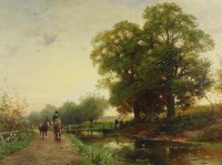Lot 297 - David Bates (1840-1921) Close of the Day,...