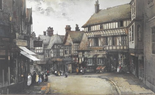 Lot 370 - Noel H Leaver (1889-1951) Wyle Cop, Shrewsbury,...