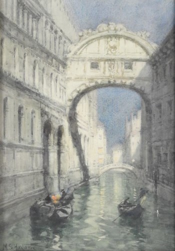 Lot 393 - Mary.S.Hagarty (Exh.1882-1938) Venice canal,...