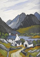 Lot 418 - David Barnes Welsh landscape, signed with...