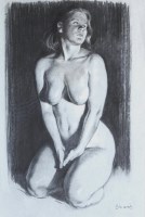 Lot 429 - John Edwards (B.1940) Kneeling female nude,...
