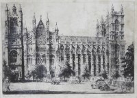 Lot 452 - William Monk (1863-1937) Westminster Abbey,...