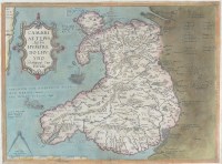 Lot 505 - Llwyd (Humphrey) Map of Wales, 1574, text on...