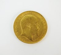Lot 588 - An Edward VII sovereign dated 1908, with...