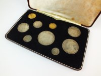 Lot 609 - A Victoria cased nine coin Jubilee head set,...