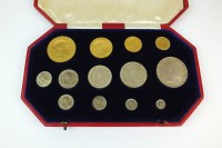 Lot 611 - An Edward VII cased thirteen coin specimen set,...
