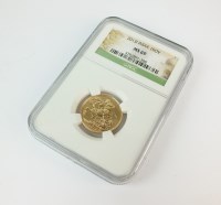 Lot 651 - An Elizabeth II 2013 India sovereign, MS69,...