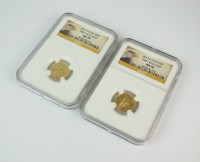 Lot 653 - United States of America, two $5 gold coins,...