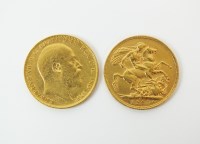 Lot 662 - Two Edward VII sovereigns, dated 1903 and 1907...