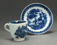 Lot 13 - A Caughley toy coffee cup and saucer...