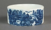 Lot 15 - A circular Caughley pot transfer-printed with...