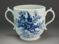 Lot 17 - A Caughley twin handled urn transfer-printed...