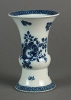 Lot 19 - A Caughley trumpet form vase transfer-printed...