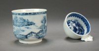 Lot 41 - A small Caughley pot transfer-printed in the...