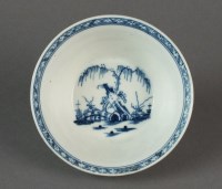 Lot 44 - A deep Caughley bowl painted with the very...