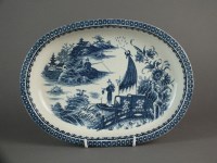 Lot 46 - A Caughley oval baking dish transfer-printed...