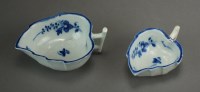 Lot 53 - Two Caughley butter boats painted with the...